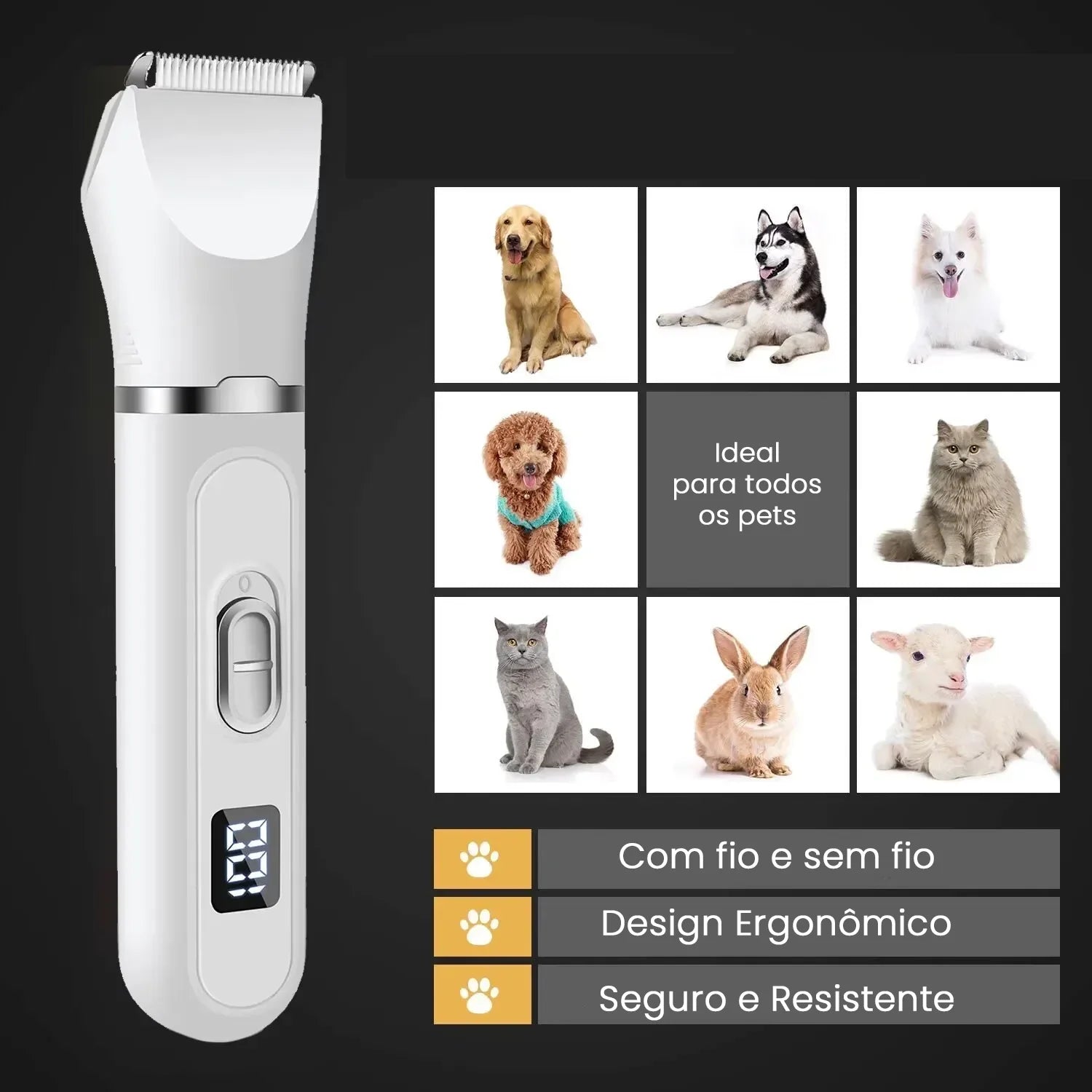 Kit Tosador Elétrico Wingsbro™ | Para Cachorro e Gato