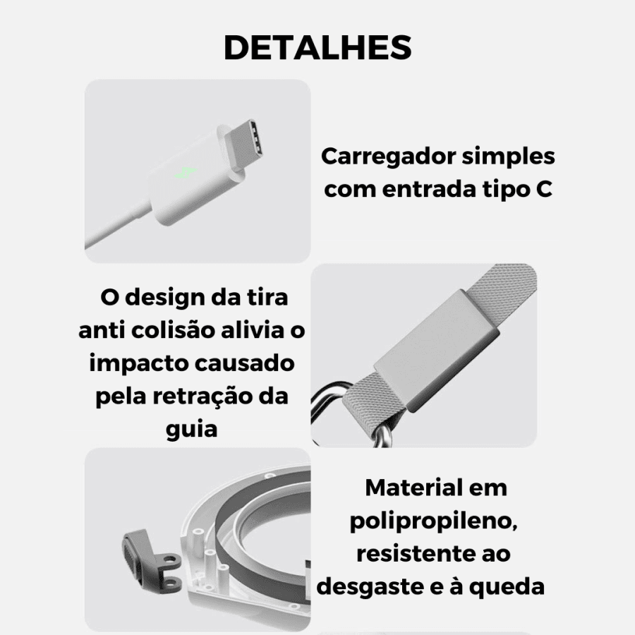 Guia Retrátil | Luz Led